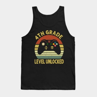 4th Grade Level Unlocked First Day of School Video Gamer Tank Top